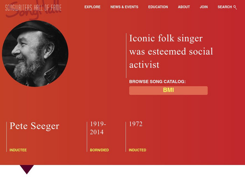 Songwriters Hall of Fame: Pete Seeger Handout