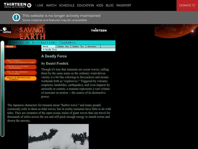 Wnet: Thirteen: Savage Earth: Tsunamis Website Wnet: Thirteen: Savage Earth: Tsunamis Website