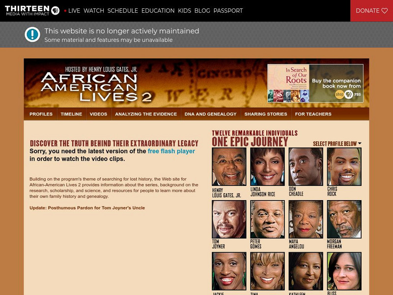 Wnet: Thirteen: African American Lives 2 Instructional Video Wnet: Thirteen: African American Lives 2 Instructional Video