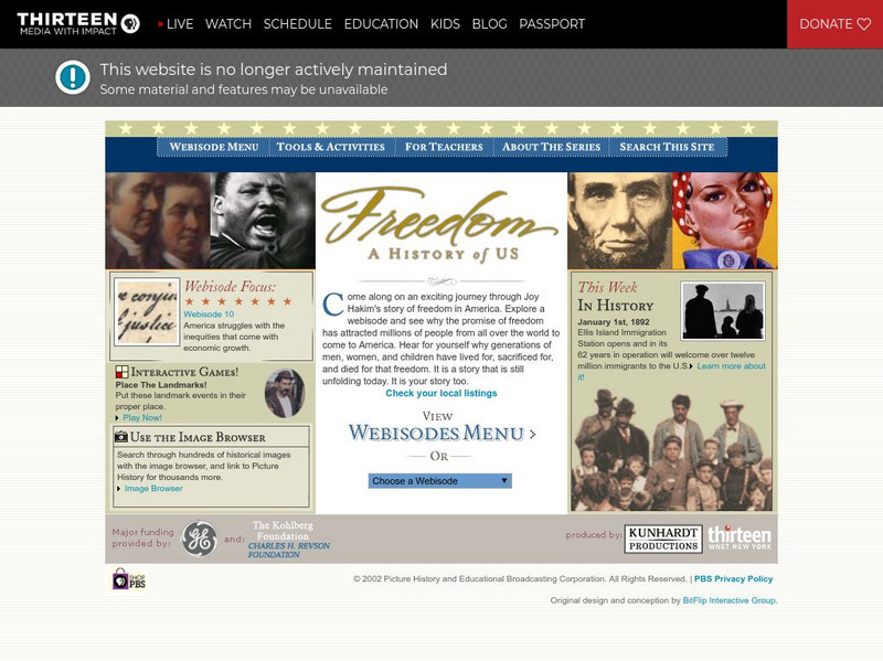 Wnet: Thirteen: Freedom: A History of Us Website Wnet: Thirteen: Freedom: A History of Us Website
