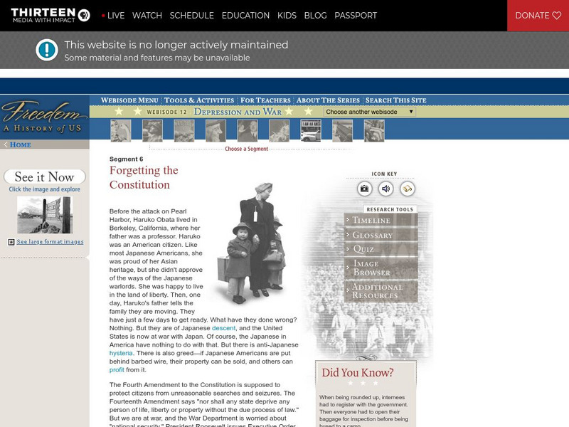 Wnet: Thirteen: Freedom: A History of Us: Forgetting the Constitution Website Wnet: Thirteen: Freedom: A History of Us: Forgetting the Constitution Website