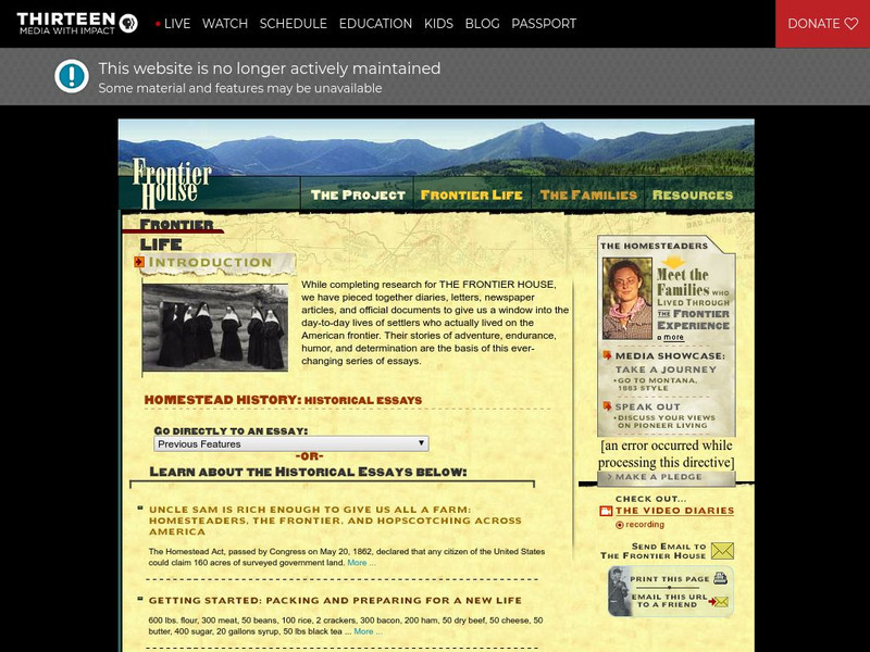 Wnet: Thirteen: Frontier Life Website Wnet: Thirteen: Frontier Life Website