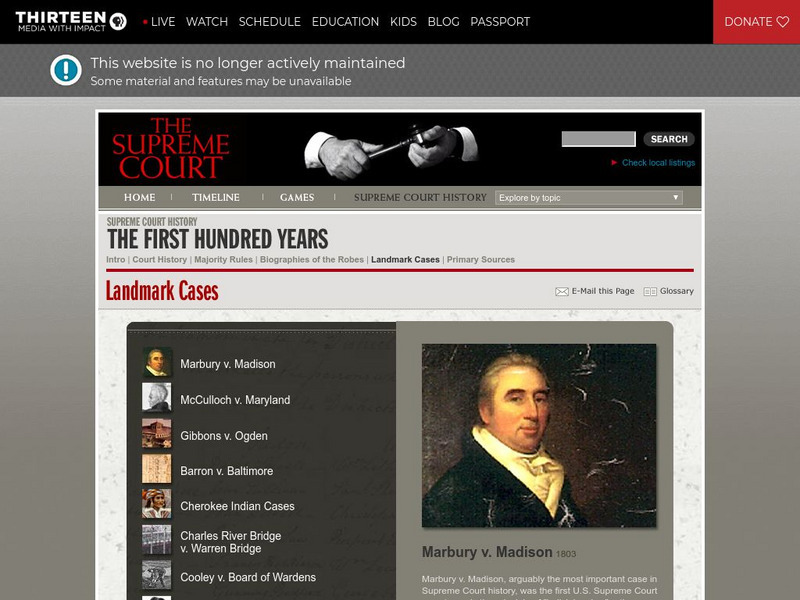 Wnet: Thirteen: Supreme Court Landmark Cases Website Wnet: Thirteen: Supreme Court Landmark Cases Website