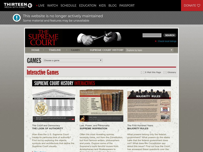 Wnet: Thirteen: Supreme Court Interactives Interactive Wnet: Thirteen: Supreme Court Interactives Interactive