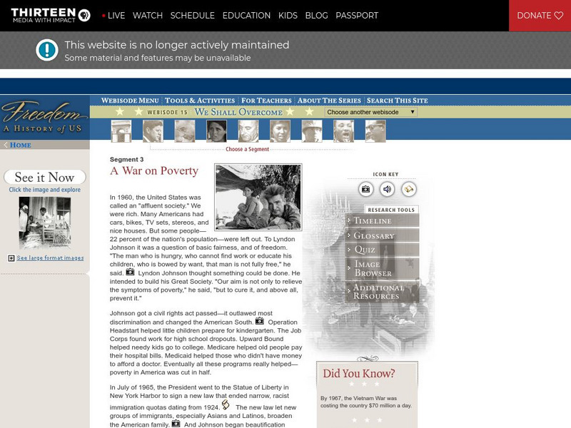 Wnet: Thirteen: A History of Us: War on Poverty Website Wnet: Thirteen: A History of Us: War on Poverty Website
