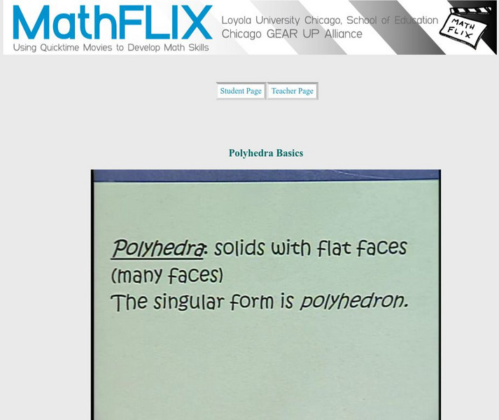 Math Flix: Polyhedra Basics Using Nets Instructional Video
