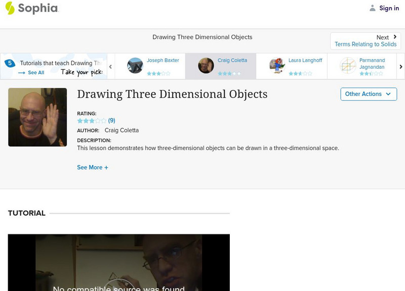 Sophia: Drawing Three Dimensional Objects Instructional Video Sophia: Drawing Three Dimensional Objects Instructional Video