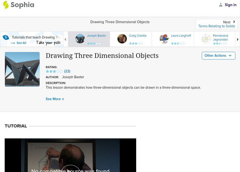 Sophia: Drawing Three Dimensional Objects Instructional Video Sophia: Drawing Three Dimensional Objects Instructional Video