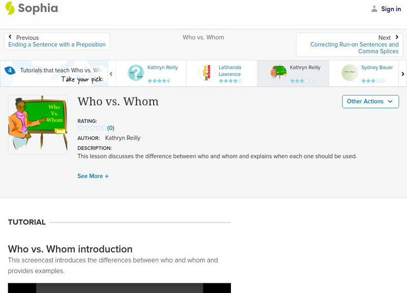 Sophia: Who vs. Whom Unit Plan Sophia: Who vs. Whom Unit Plan