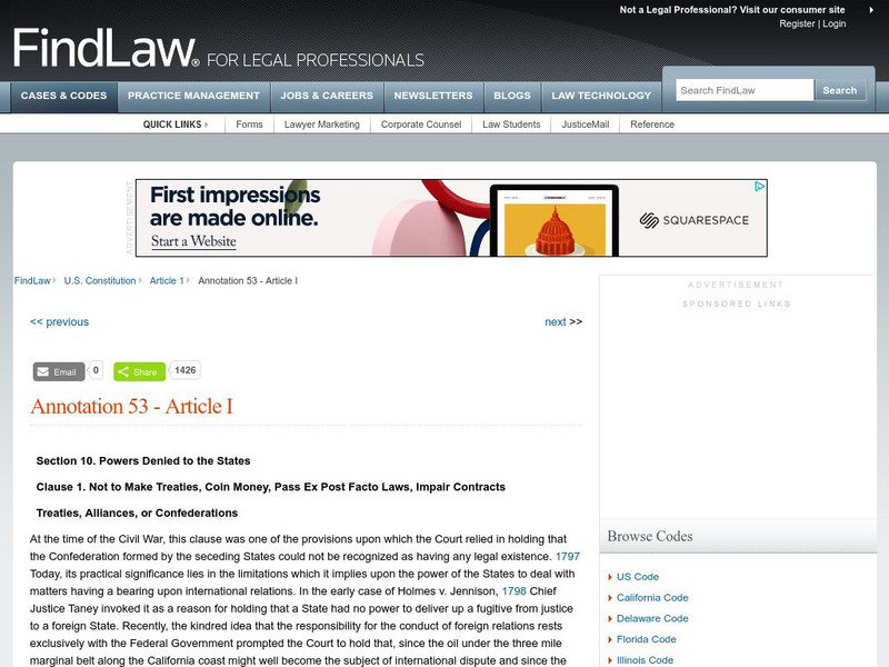 Find Law: Powers Denied to the States Primary Find Law: Powers Denied to the States Primary