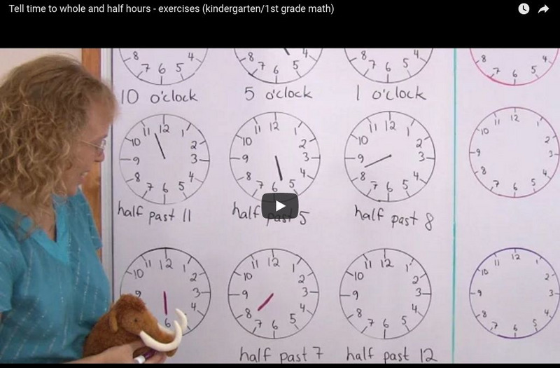 Math Mammoth: Tell Time to Whole and Half Hours Instructional Video