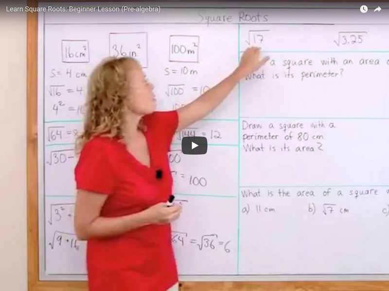 Math Mammoth: Learn Square Roots: Beginner Lesson (Pre Algebra) Instructional Video