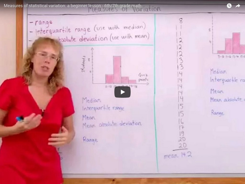 Math Mammoth: Measures of Statistical Variation: A Beginner Lesson Instructional Video