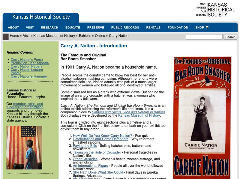 Carry A. Nation: The Famous and Original Bar Room Smasher Handout Carry A. Nation: The Famous and Original Bar Room Smasher Handout
