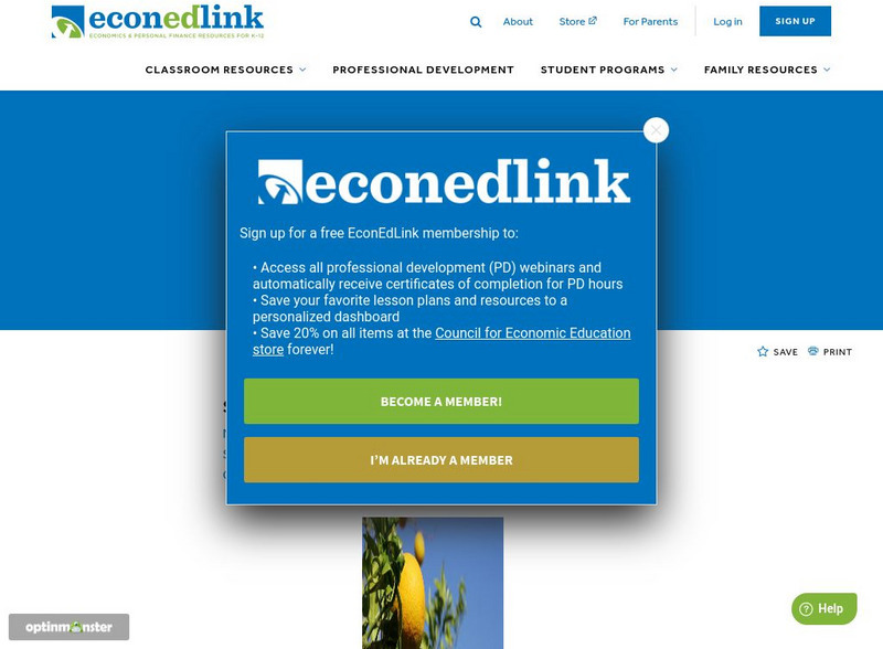 Econ Ed Link: Where Did You Come From? Lesson Plan Econ Ed Link: Where Did You Come From? Lesson Plan