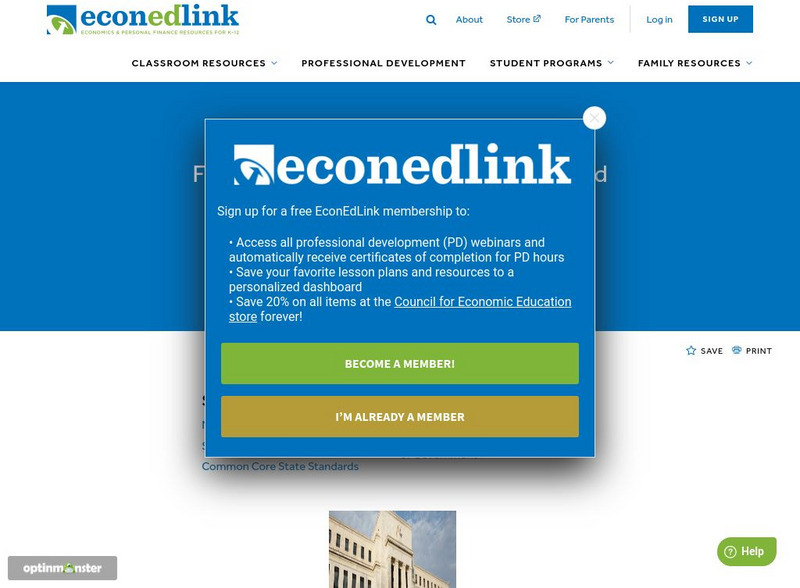 Econ Ed Link: Fiscal and Monetary Policy Process Lesson Plan