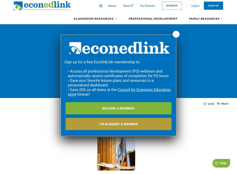 Econ Ed Link: Human Resources and Capital Resources: It's a Match! Lesson Plan