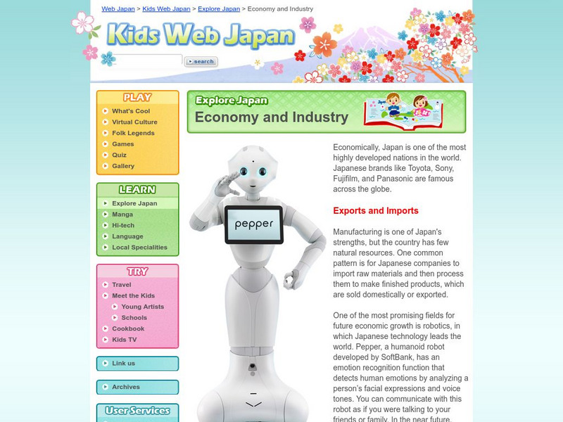 Web Japan: Economy and Industry Website Web Japan: Economy and Industry Website