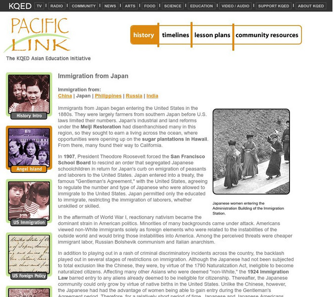 Pacific Link: Immigration From Japan Unit Plan Pacific Link: Immigration From Japan Unit Plan