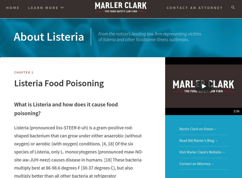 About Listeria: Listeria Food Poisoning Instructional Video