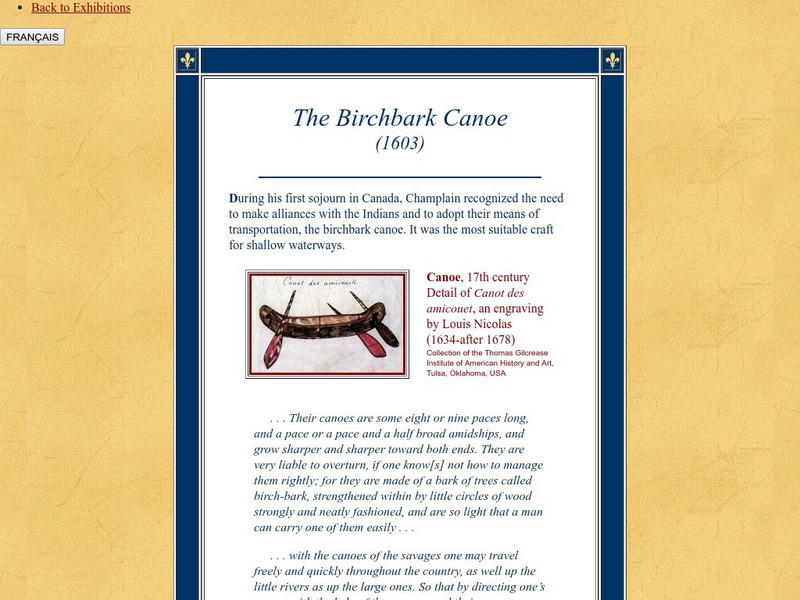 Cmc: The Birchbark Canoe (1603) Website Cmc: The Birchbark Canoe (1603) Website