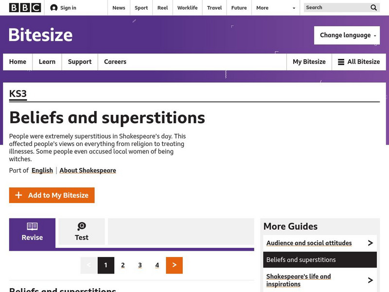 Bbc: Ks3 Bitesize: Beliefs and Superstitions Unit Plan Bbc: Ks3 Bitesize: Beliefs and Superstitions Unit Plan