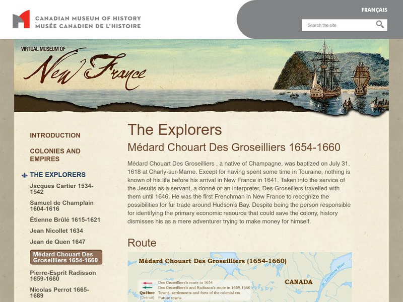 Cmc: Virtual Museum of New France: The Explorers: Des Groseilliers Handout Cmc: Virtual Museum of New France: The Explorers: Des Groseilliers Handout
