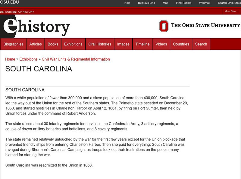 E History: Confederate Regimental Histories: South Carolina Website E History: Confederate Regimental Histories: South Carolina Website