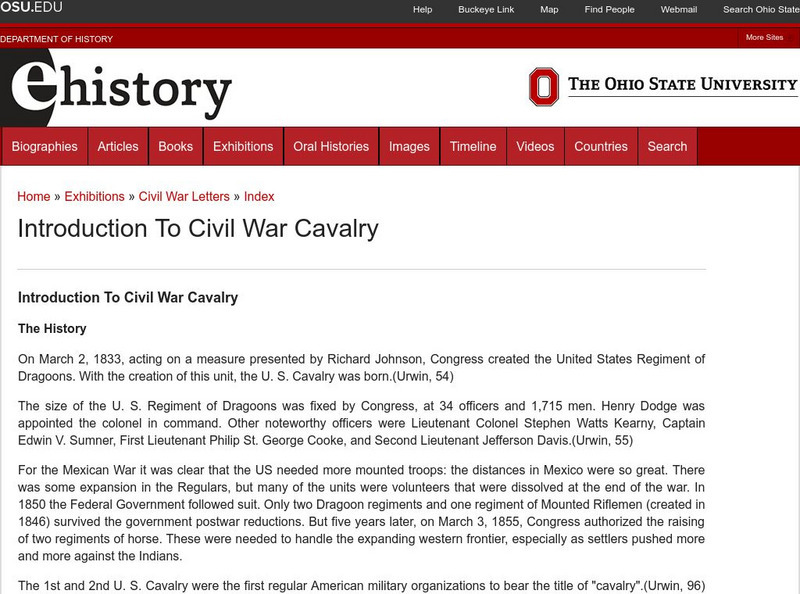 E History: Introduction to Civil War Cavalry Handout E History: Introduction to Civil War Cavalry Handout