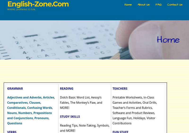 English Zone: Main Page Activity English Zone: Main Page Activity