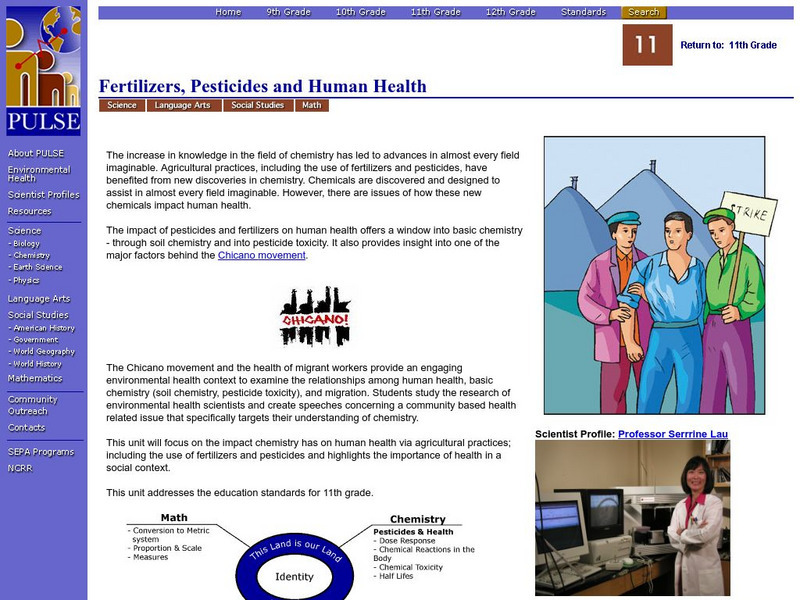 Pulse: Fertilizers, Pesticides and Human Health Lesson Plan Pulse: Fertilizers, Pesticides and Human Health Lesson Plan