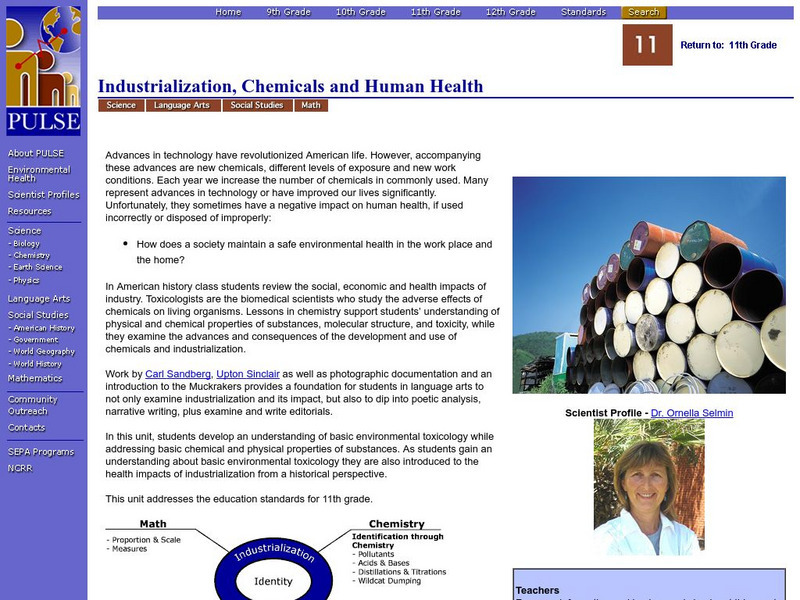 Pulse: Industrialization, Chemicals and Human Health Lesson Plan Pulse: Industrialization, Chemicals and Human Health Lesson Plan