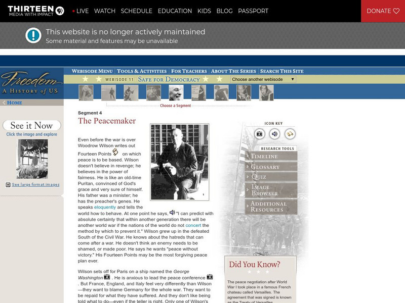 Wnet: Thirteen: Freedom: A History of Us: The Peacemaker Primary Wnet: Thirteen: Freedom: A History of Us: The Peacemaker Primary