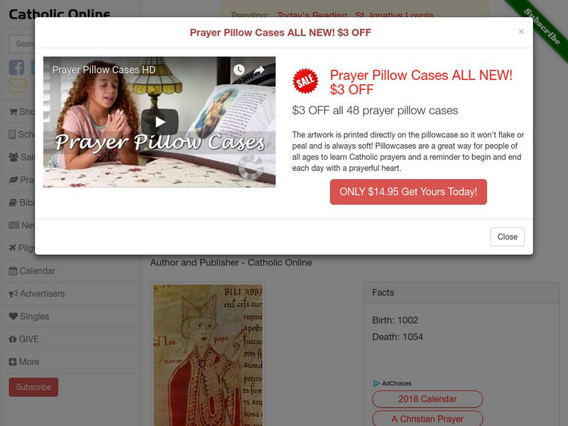 Catholic Online: Pope Leo Ix Handout Catholic Online: Pope Leo Ix Handout