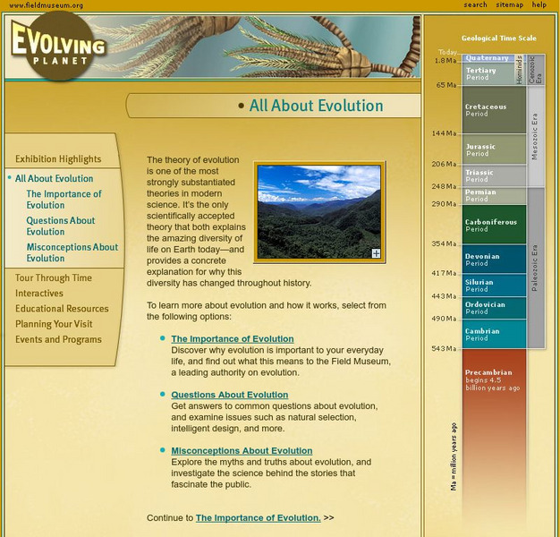 Field Museum: Exhibits: Evolving Planet: All About Evolution Website Field Museum: Exhibits: Evolving Planet: All About Evolution Website