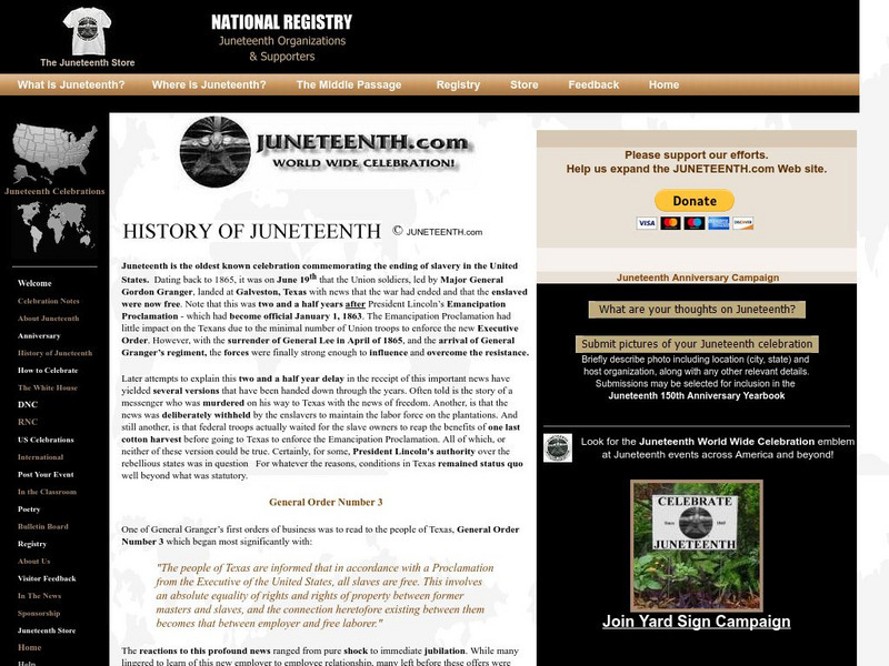 Juneteenth.com: History of Juneteenth Website Juneteenth.com: History of Juneteenth Website