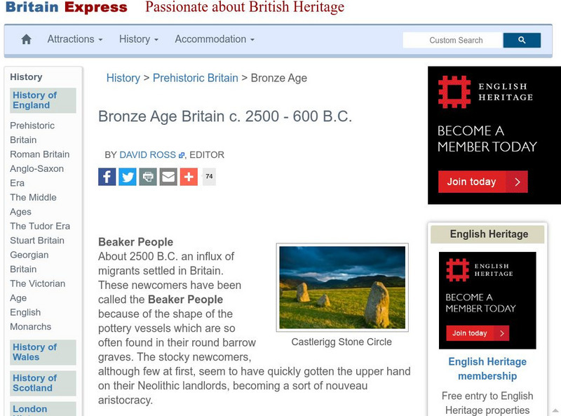 Britain Express: Prehistoric Britain: Bronze Age Britain C. 2500 600 b.c. Handout