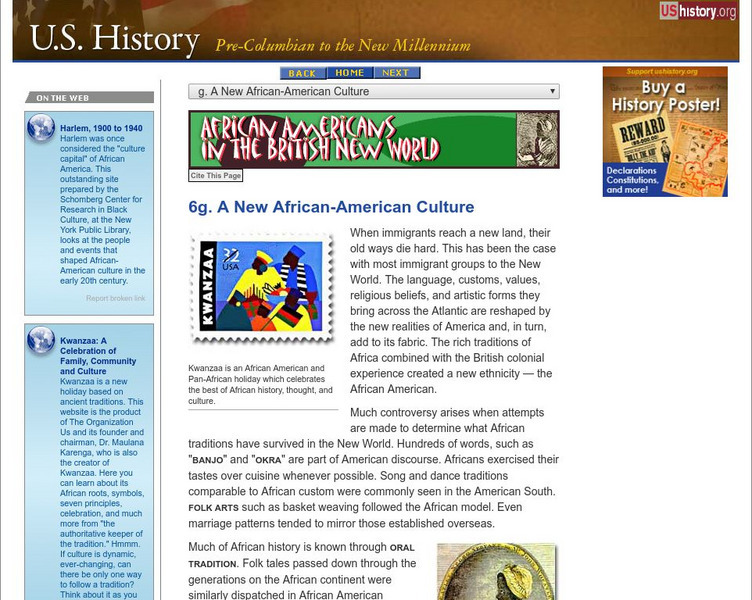 U.s. History: A New African American Culture Website U.s. History: A New African American Culture Website