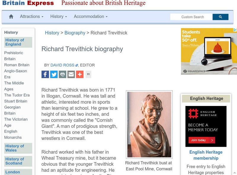 Britain Express: Richard Trevithick Biography Handout