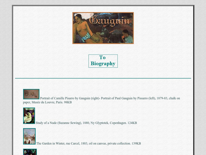 Carol Gerten Fine Arts: Gauguin Fatata Te Miti Graphic