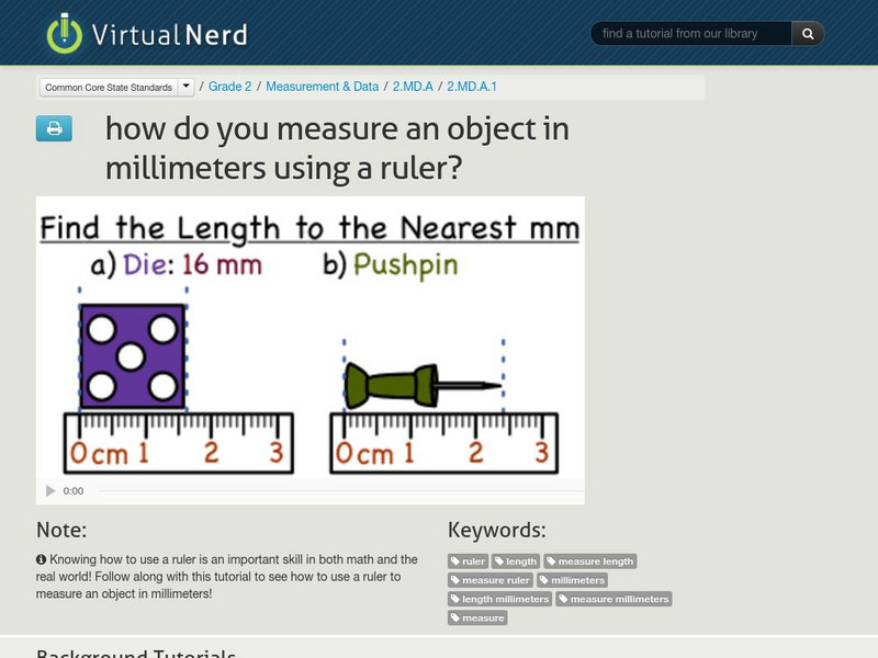 Virtual Nerd: How Do You Measure an Object in Millimeters Using a Ruler? Instructional Video Virtual Nerd: How Do You Measure an Object in Millimeters Using a Ruler? Instructional Video