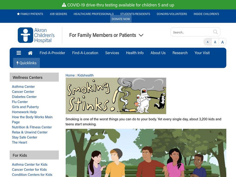 Akron Children's Hospital: Kidshealth: Smoking Stinks Unit Plan