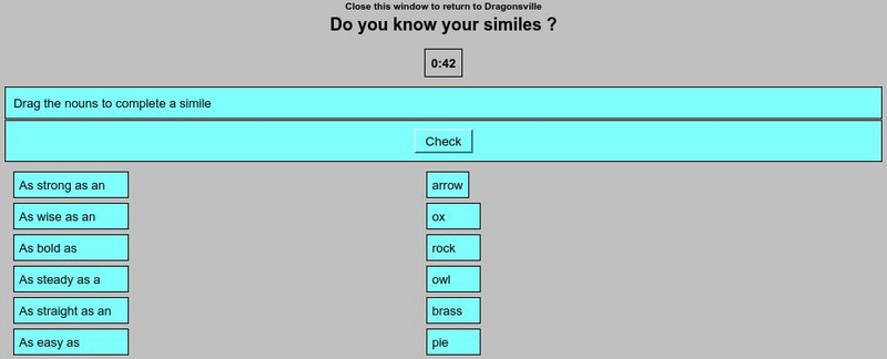 Kids on the Net: Dragonville: Do You Know Your Similes? Interactive Kids on the Net: Dragonville: Do You Know Your Similes? Interactive