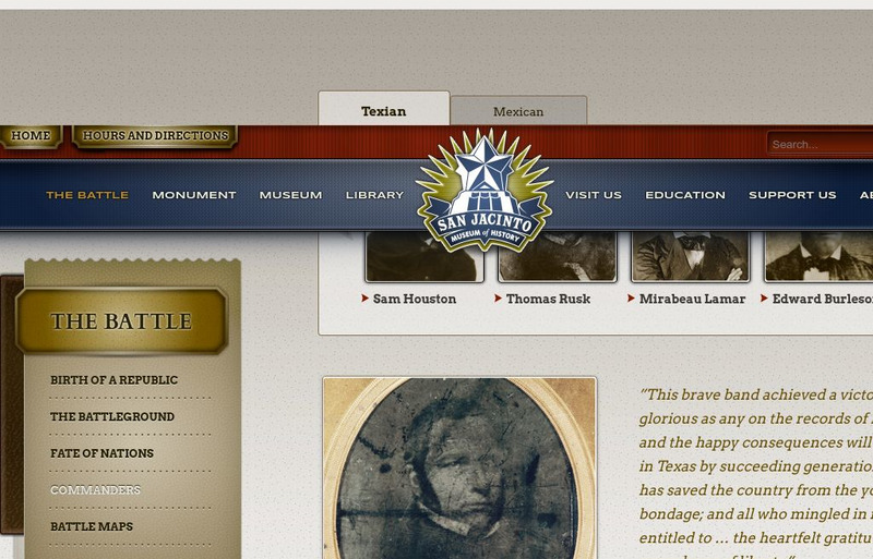 San Jacinto Museum: Commanders in the Field: Thomas Rusk Website