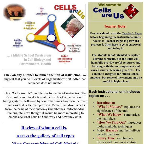 Peer Curricula: Cells Are Us Unit Plan Peer Curricula: Cells Are Us Unit Plan
