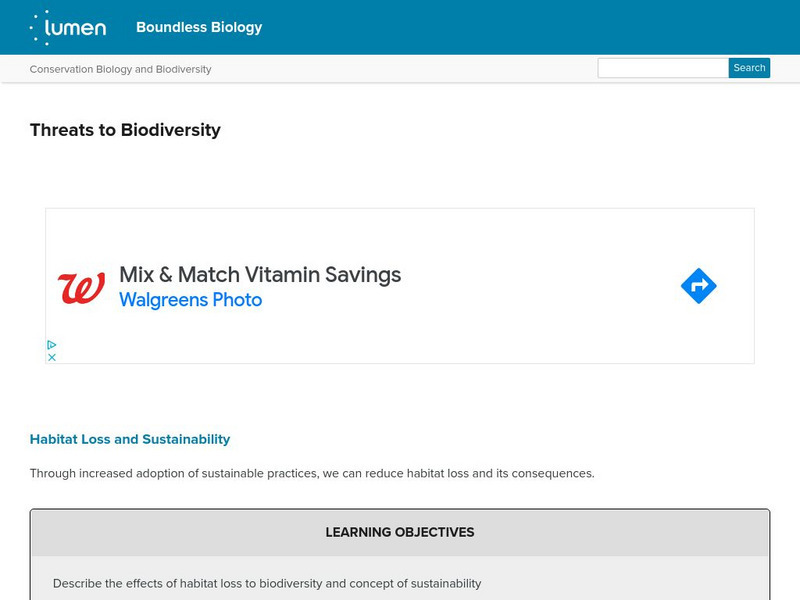 Lumen: Boundless Biology: Threats to Biodiversity Unit Plan Lumen: Boundless Biology: Threats to Biodiversity Unit Plan