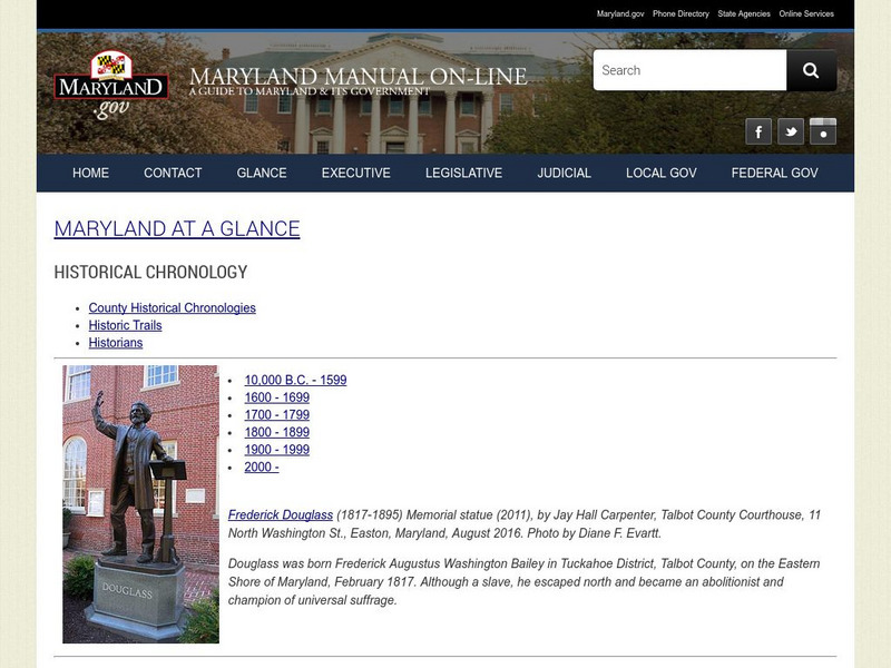 Maryland Historical Chronology Website