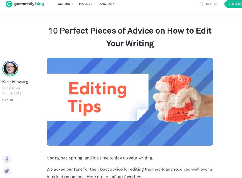 Grammarly Blog: 10 Perfect Pieces of Advice on How to Edit Your Writing Handout Grammarly Blog: 10 Perfect Pieces of Advice on How to Edit Your Writing Handout