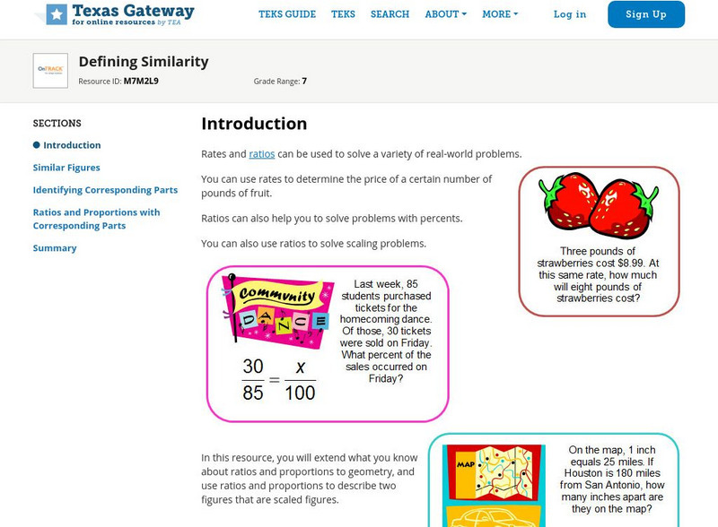 Texas Gateway: Defining Similarity Unit Plan Texas Gateway: Defining Similarity Unit Plan