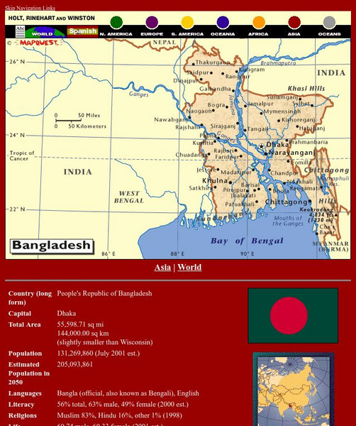 Holt, Rinehart and Winston: World Atlas: Bangladesh Graphic Holt, Rinehart and Winston: World Atlas: Bangladesh Graphic